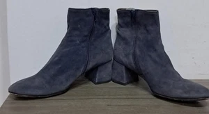 AGL Mimma Women Shoe 38 Blue Suede Pull On Zip Pointed Toe Ankle Bootie - Picture 1 of 14