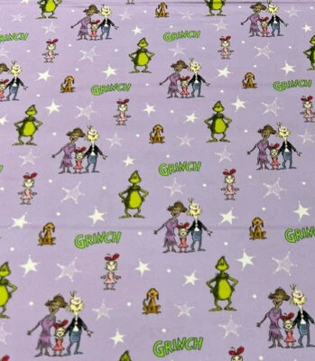 Dr Seuss The Grinch - Licensed Print 100% Craft Cotton Fabric 110cm Wide