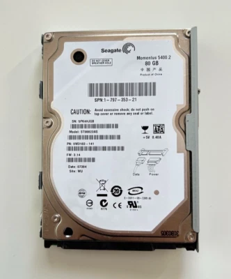 PlayStation 3 Console 80GB Hard Drive Seagate Momentus 5400RPM Model# ST90823AS - Image 1 of 2