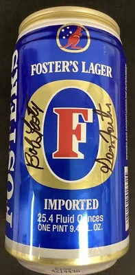 George Bob Foster Signed Foster’s Lager Beer Can Empty Baseball Autograph JSA - Image 1 of 4