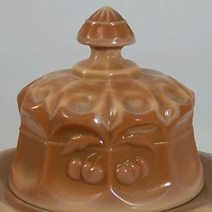 Mosser Chocolate Slag Covered Butter Childs Dish Cherry Thumbprint Glass New MIB - Picture 1 of 8
