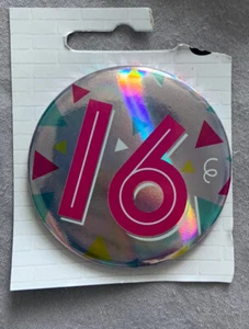 Silver 16 Birthday Badge - Picture 1 of 2