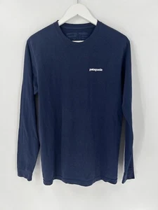 Patagonia T-Shirt Herren klein blau normale Passform Langarm Grafik Druck Rückseite - Bild 1 von 18