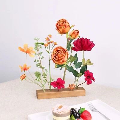 Arreglos Florales Artificiales con Jarrón, Fácil DYI Artesanía con Rosa de Seda Floral Foto 1 de 4