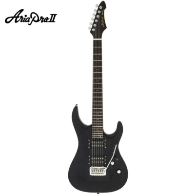 Aria Pro II MAC Deluxe Stained Black Electric Guitar w/ Tremolo MAC-DLX-STBK - Image 1 of 3
