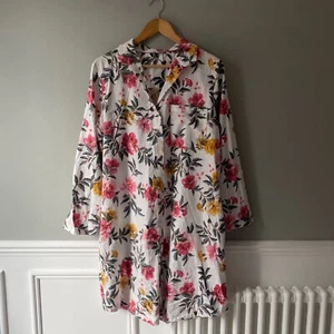 Joules Shirt Shift Dress Large L Collared Floral Pattern Button Up Knee Length - Foto 1 di 5