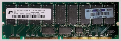 HP 110958-032 / Micron MT18LSDT3272G-10EB1,  256MB PC100-222-622R RegECC DIMM - Image 1 of 2