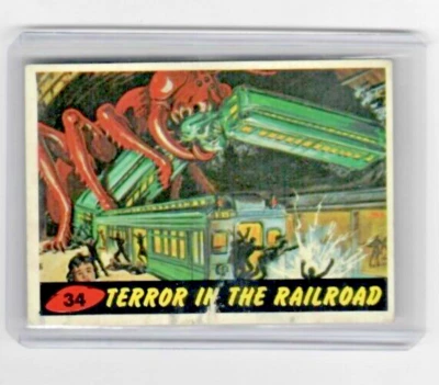 Carta Attacchi Marte # 34 (6.0) Terrore nella Ferrovia Serie Originale 1962 🛸🪳🦟 - Immagine 1 di 2