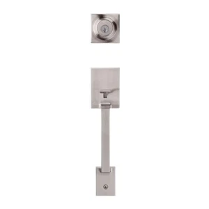 Kwikset 687AMDXLRL RDT 15 Deadbolt Entry Handleset Satin Nickel - Picture 1 of 4