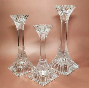 Württembergische Metallwarenfabrik WMF Lead Crystal Candle Holder Set of 3 - Picture 1 of 17