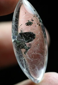 35.1ct  Rare NATURAL Clear phantom RUTILATED Crystal Polished  - Picture 1 of 8