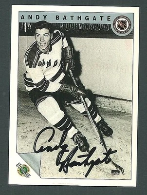 Andy Bathgate New York Rangers 1992 Ultimate Original Six Auto Card #18 - Image 1 of 2