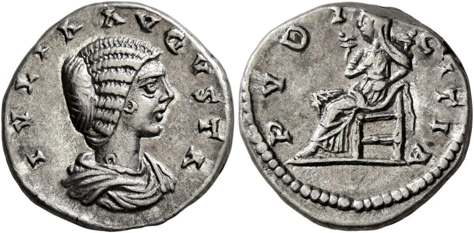 Julia Domna, Augusta, 193-217. Denario (Plata, 17 mm, 3,14 g, 6 h) Foto 1 de 1
