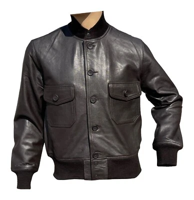 US Navy 37J1 Flight Leather Jacket Size Large - Image 1 of 3