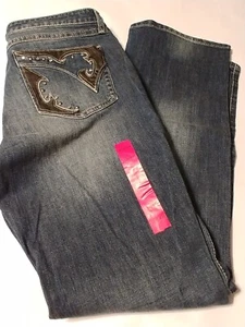 Rock 47 Wrangler Jeans Womens Juniors 11/12 x 32 Distressed Low Rise NEW NWT - Picture 1 of 13