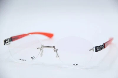 NUEVAS GAFAS KAZUO KAWASAKI MP 708 #19 PLATA ROJO MONTURAS AUTÉNTICAS 51-19 Foto 1 de 4