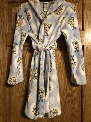 Girls Disney Frozen Plush Hooded Robe Size 10 - Image 1 of 3