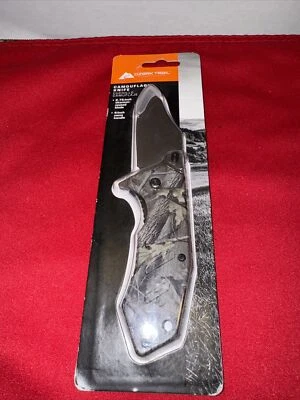 ~NEW~ Ozark Trail Camouflage Knife 2.75" Titanium Coated Blade 4" Camo Handle - Image 1 of 3