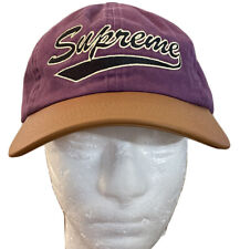 SUPREME LEATHER VISOR 6 PANEL HAT OS PURPLE SS21 WEEK 13 (100% AUTHENTIC) NEW