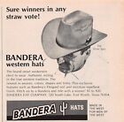 Bandera Straw Hat Hats Cowboy Western Fort Worth TX Texas Flexgard Vtg Print Ad