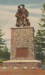 Historisches Donner Monument am Donner Lake in Kalifornien Vintage Leinenpostkarte - Bild 1 von 3