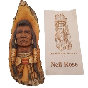 Neil J Rose Sculpture  Native America Roaring Thunder Signed Wall Hanging - Picture 1 of 9