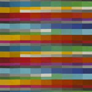 Momentum Aldo Vespa Rainbow colors BOLD Modern Geometric Upholstery Fabric - Picture 1 of 2
