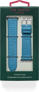 Ted Baker Light Blue Saffiano Leather Strap for Apple Watch® 42mm or 44mm styles - Picture 1 of 3