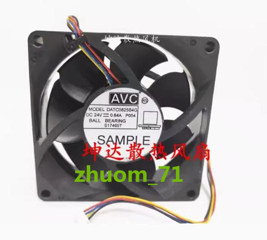 1PC AVC DATC0825B4G 8cm 8025 24V 0.64A High air volume pressurized cooling fan - Image 1 of 1