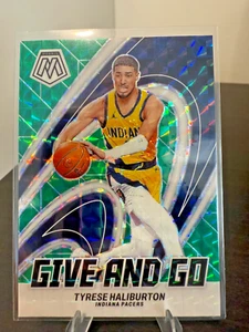 2023-24 Mosaic Tyrese Haliburton Give and Go Green Prizm #7 - Pacers - Picture 1 of 1