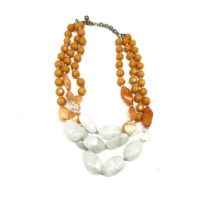 Vintage Estate Costume Jewelry Necklace 3 strand Acrylic Glass Chunky Bead - Bild 1 von 7