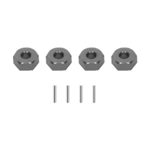 SpeedTek RC CNC Aluminum 12mm Hex Wheel Hub Set (4) (5mm Offset) (Gray) - Picture 1 of 1