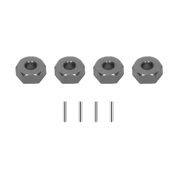 SpeedTek RC CNC Aluminum 12mm Hex Wheel Hub Set (4) (5mm Offset) (Gray) - Image 1 of 1