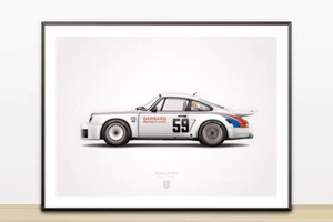 1975 911 Carrera 3.0 RSR (Daytona 24 Hours) Illustration Poster Print (18 x 24) - Picture 1 of 2