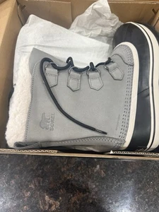 New Sorel Caribou WP Women’s 10.5 Winter Waterproof Snow Boots Gray Shale Stone - Picture 1 of 5