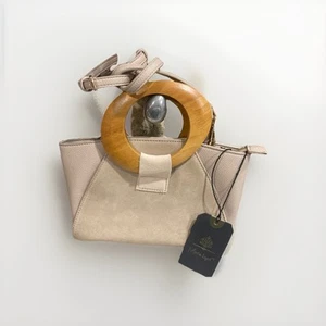 "Calypso" by Moda Luxe Top Handle Crossbody Bag NWT Suede Trim Vegan Leather - Picture 1 of 4