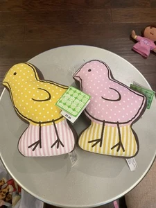 NWT Galerie Pink And Yellow Chick Plushy’s - Picture 1 of 7