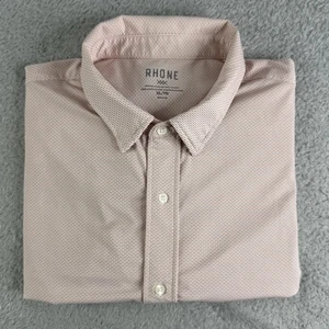 Rhone Hemd Herren XL Rosa Rot Dash Streifen Commuter Performance Cool Athleisure - Bild 1 von 9