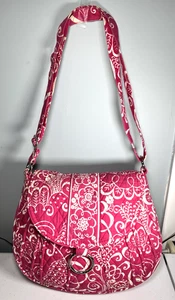 Vera Bradley Saddle Up Umhängetasche Twirly Birds rosa Muster verstellbarer Riemen - Bild 1 von 10