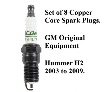 Hummer H2 03-09 AC Delco Copper Core Spark Plugs x 8 also Stretched Limousines - Image 1 of 3