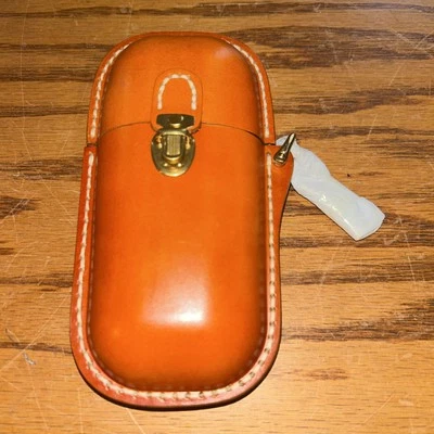 Leather Glasses Case Cowhide Vintage Men and Women Nearsighted Glasses - Image 1 of 4