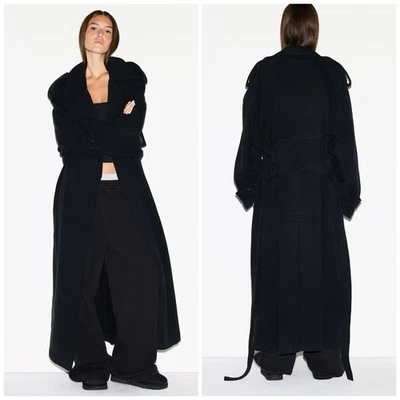 Gabardina de gran tamaño de vellón Skims Boyfriend de $248 nueva con etiquetas en ónix lavado talla: mediana Foto 1 de 4