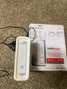 Arris Surf Board SB6190 DOCSIS 3.0 32x8 Gigibit Cable Modem - White - Picture 1 of 2