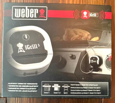 NEW Weber iGrill 3 Bluetooth Grill Thermometer BBQ Picnic Cooking Cook Gift Dad - Image 1 of 4