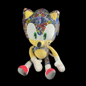 Sonic The Hedgehog Plush Toy 17" Comic Print Design By Toy Factory - Picture 1 of 10