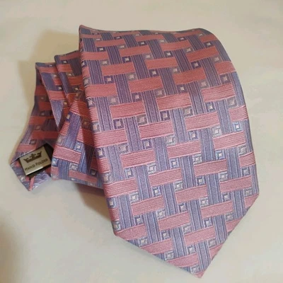 Peter Millar Hombres Cuello de Seda Geométrico Doblado a Mano Diseñador de Lujo Foto 1 de 4