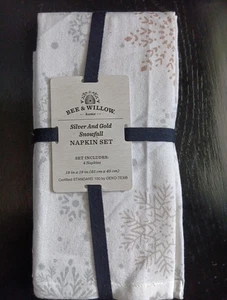 Bee & Willow Silber & Gold 4 Stück Servietten Set  - Bild 1 von 3