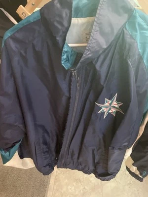 Vtg Seattle Mariners Pro Players Nylon Wind Breaker Jacket! Sz XL Zip-up - Image 1 of 4