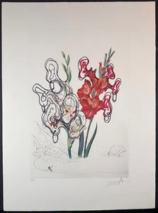 Dalí Florales Gladiolus Costa Brava Firmado a Mano Numerado Surrealismo ARTE - Imagen 1 de 5