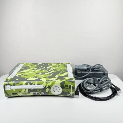 Microsoft Xbox 360 20GB Console Bundle Tested W/ Charger + HDMI Camo Sticker OG - Image 1 of 4